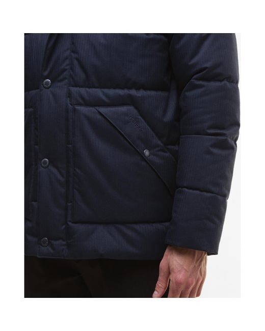 Barbour Blue Brampton Quilted Long Sleeve Medium Puffer Jacket for men