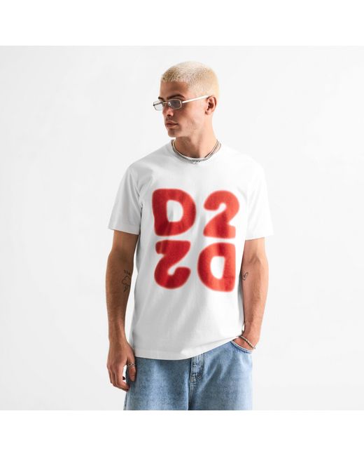 DSquared² Red Dsq D2 Logo Tee Sn64 for men
