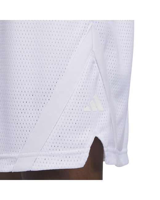 Adidas White Select Mesh S Basketball Shorts for men