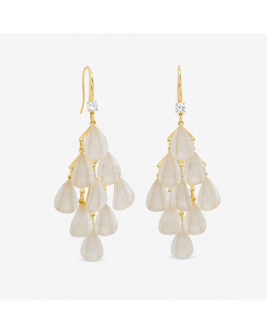 Jon Richard Metallic Plated And Cream Droplet Earrings