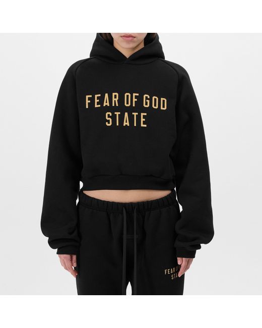 Fear Of God Black Heavy Fleece State Hoodie
