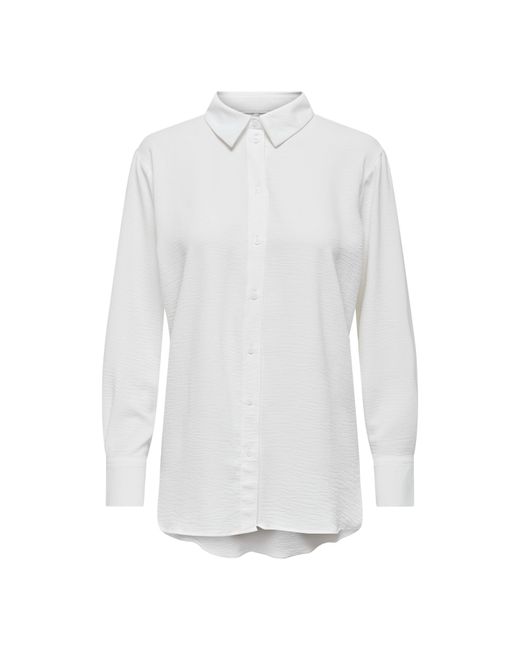 ONLY White Long Sleeve Plain Shirt