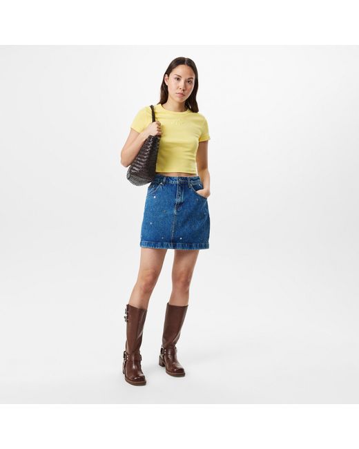 HUGO Blue Gebisi Denim Mini Skirt