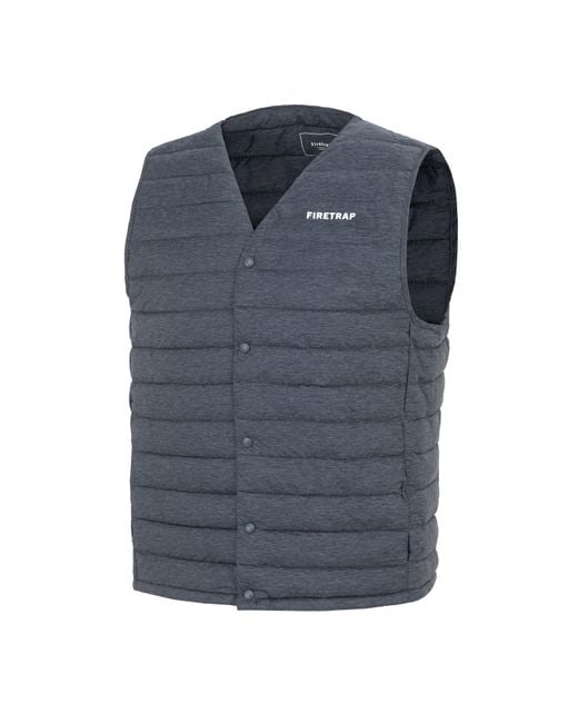 Firetrap Blue Padded Sleeveless Gilet for men