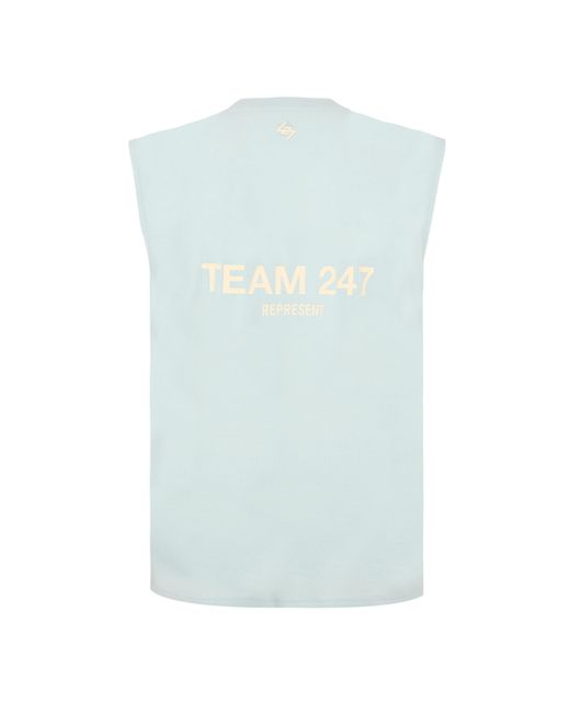REPRESENT 247 Blue Team Tank Performance Gym Vest for men