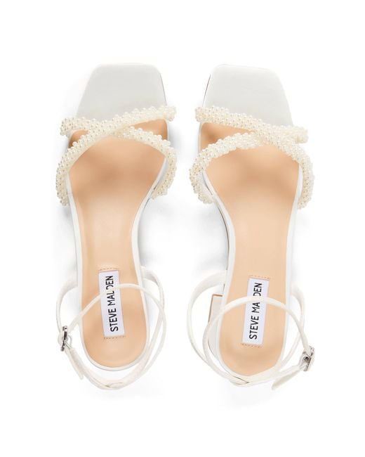 Steve Madden White Gabby Block Heel Court Shoes