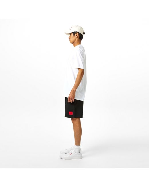 HUGO White Faux-Leather Logo Trainers for men