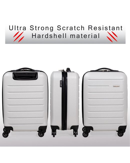Pierre Cardin Gray Voyager Hard Shell Travel Suitcase Cabin Luggage