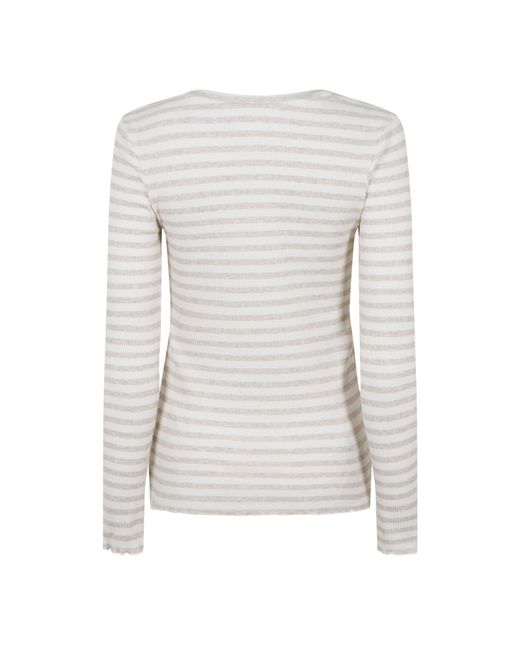 SELECTED White Anna Long Sleeve T-Shirt