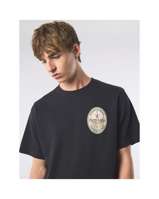 Pretty Green Black T-Shirt for men