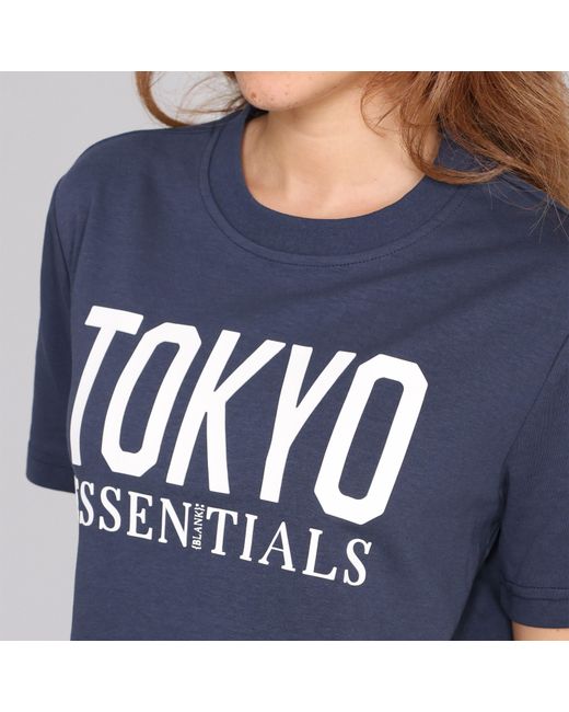 Blank Essentials Blue Tokyo Cotton Short Sleeve Oversized Fit T-Shirt