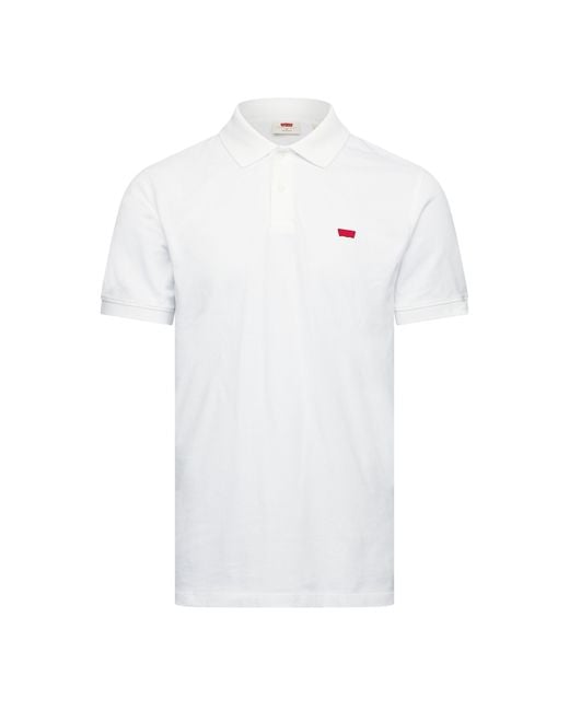 Levi's White Slim Housemark Polo Bright Whi for men
