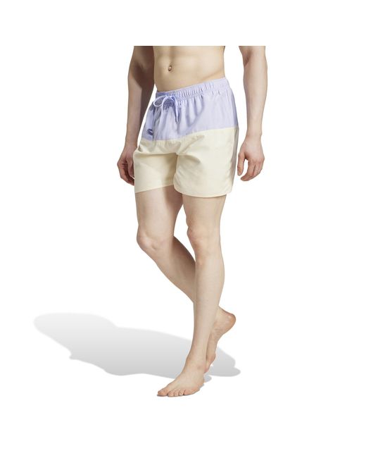 Adidas Blue Colorblock Clx Swim Shorts Short Length for men
