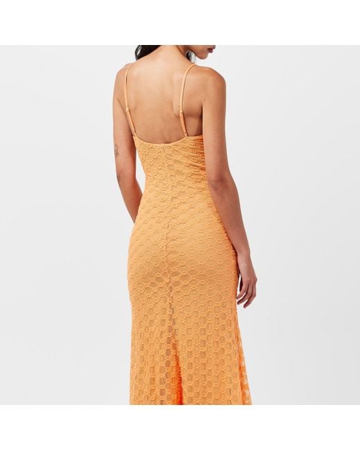 Bardot Orange Adoni Mesh Midi Dress