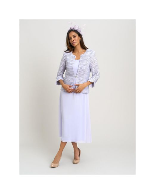 Gina Bacconi White Page Fancy Jacket & Chiffon Dress