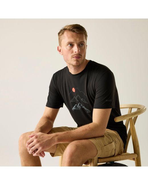 Regatta Black Fingal Tee Short Sleeve Performance T-Shirt for men