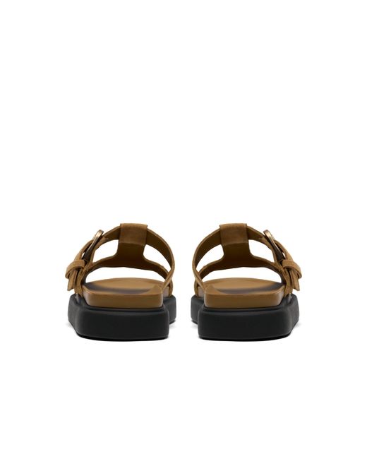 Clarks Brown Flat Mules