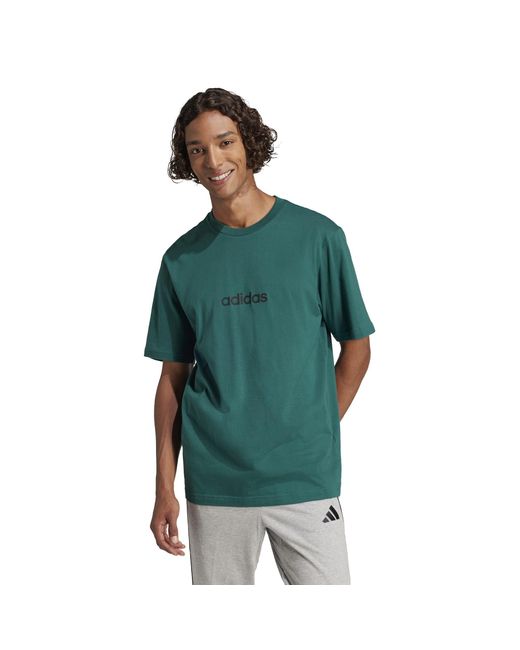 Adidas Green Essentials Single Jersey Logo T-Shirt for men