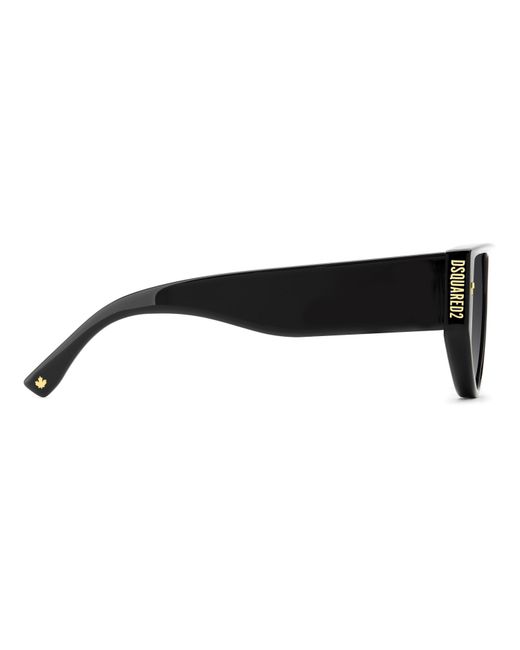DSquared² Black Flat Top Aviator Sunglasses for men