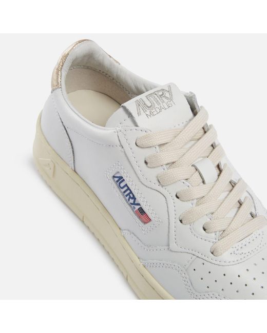 Autry White Medalist Leather Court Trainers