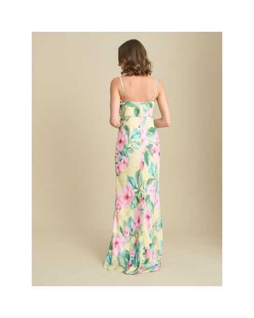 Gina Bacconi Natural Marge Burnout Print Maxi Dress