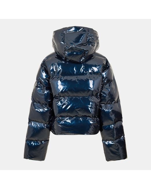 Rains Blue Alta Water-Resistant Quilted Short Puffer Jacket