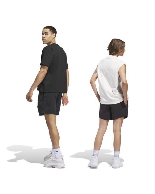 Adidas Gray Basketball Woven Shorts for men