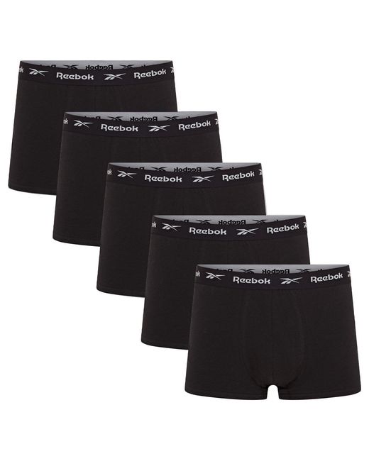 Reebok Black 5 Pack Trunks for men