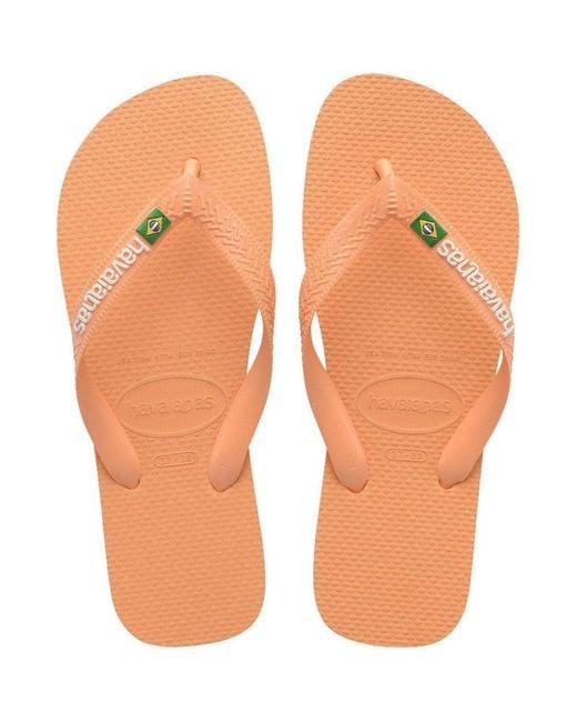 Havaianas Orange Hav Brasil Logo Ruby Flip Flops for men