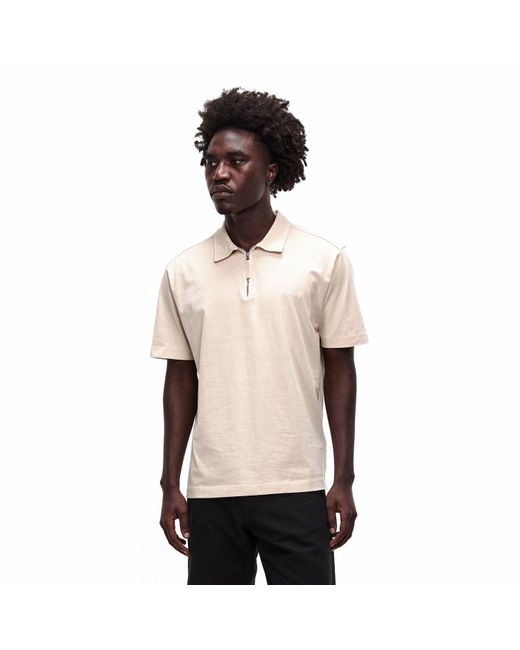 C P Company Natural Short Sleeve Polo Shirt for men
