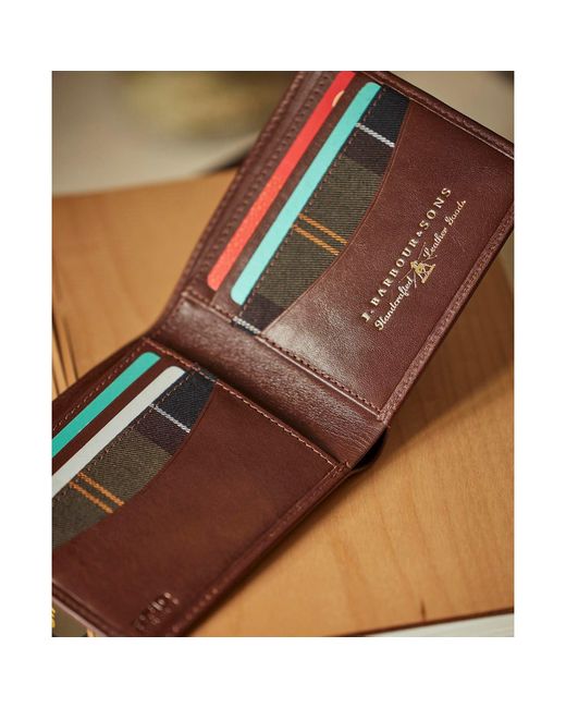 Barbour Brown Colwell Leather Billfold Wallet for men