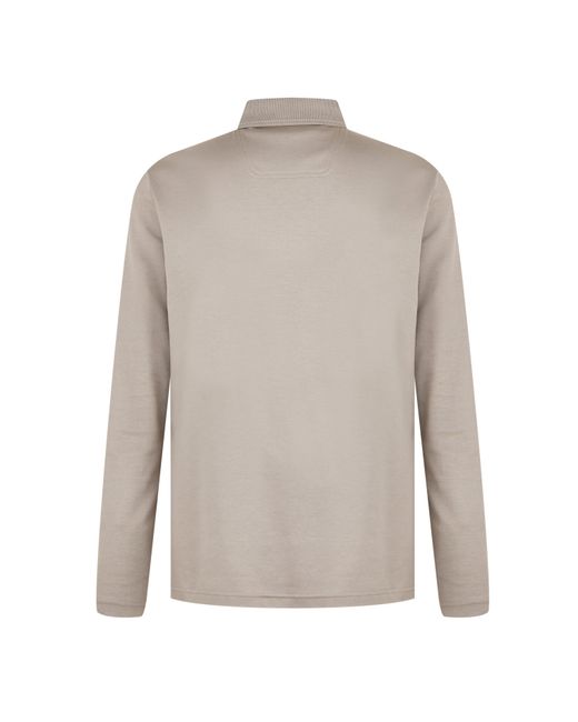 Boss Gray Pirol Long-Sleeve Polo Shirt, Timeless Design for men