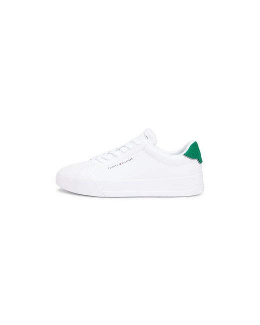Tommy Hilfiger White Court Leather Low Top Trainers for men