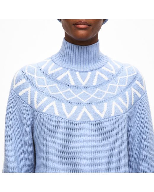 Varley Blue Marcie Knitted Crew Neck Jumper