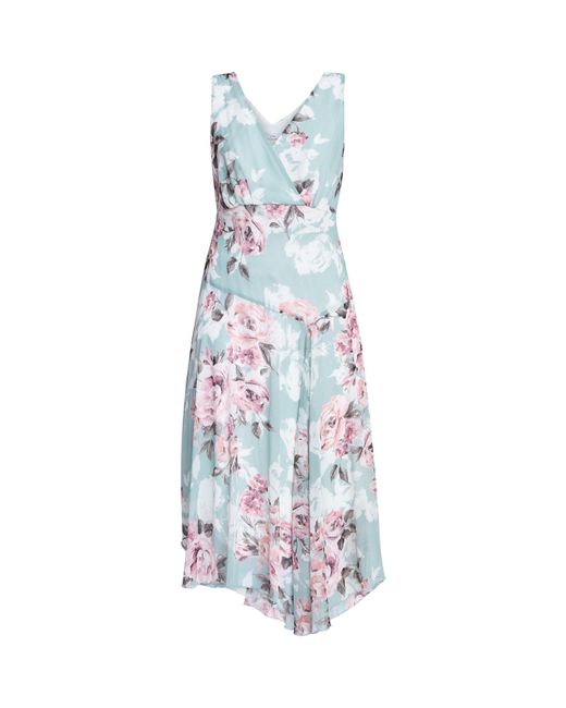 Gina Bacconi Blue India Print Fit And Flare Dress