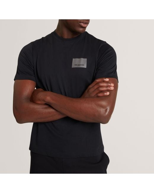 Ted Baker Black Ss Box Graphic Logo Tee for men