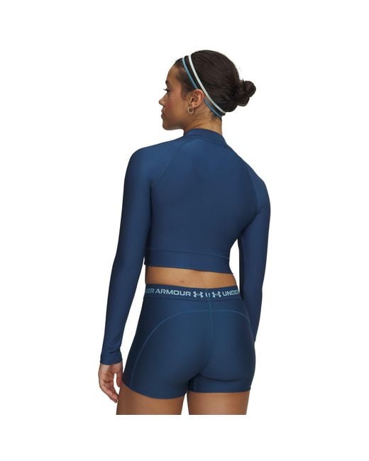 Under Armour Blue Heatgear Long Sleeve Performance Gym Top