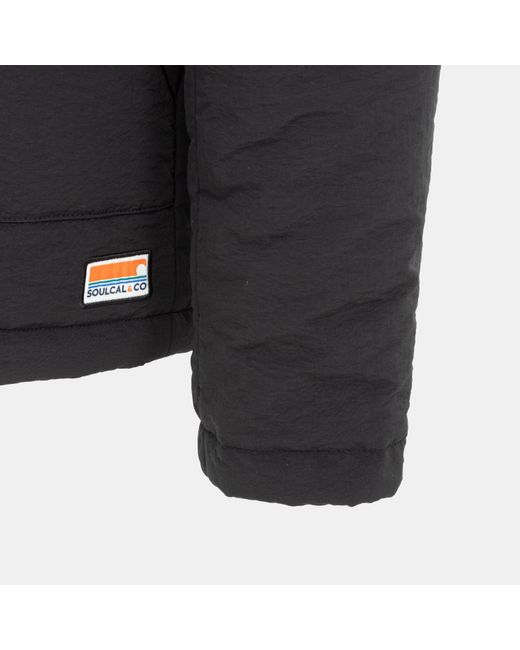 SoulCal & Co California Black Soul Sherpa Hooded Long Sleeve Hybrid Jacket for men