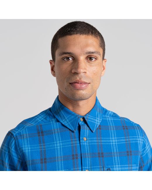 Craghoppers Blue Lonbard Long Sleeve Shirt for men