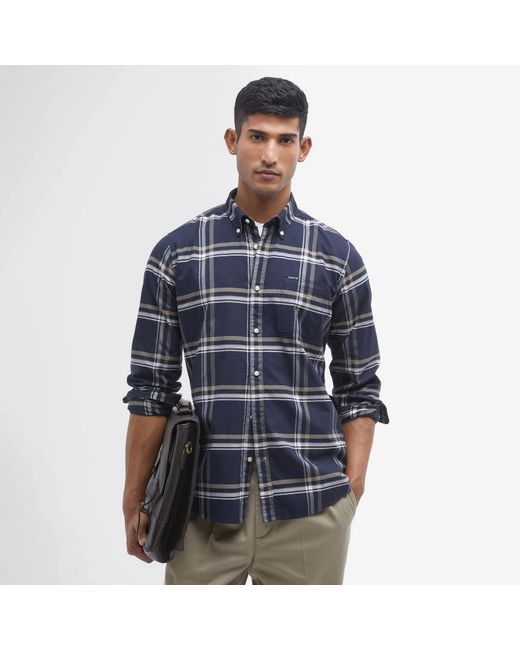 Barbour Blue Nethertown Tailored Long Sleeve Shirt for men