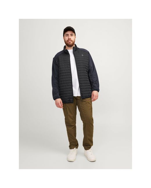 Jack & Jones Blue Lightweight Quilted Puffer Jacket for men