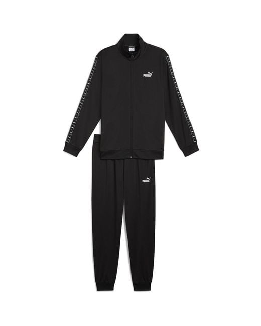 PUMA Black Poly Tape Suit Full Tracksuit for men