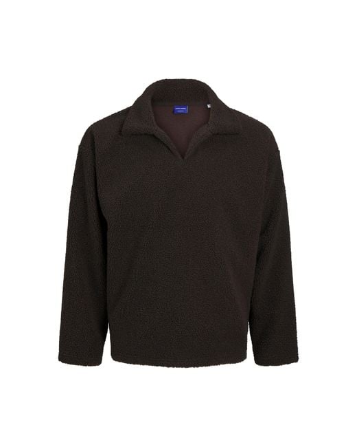 Jack & Jones Black Teddy Crew Neck Jumper for men