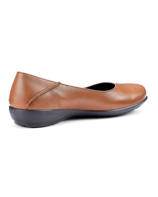Hotter Brown Birdie Wide Fit Ballerina Pumps