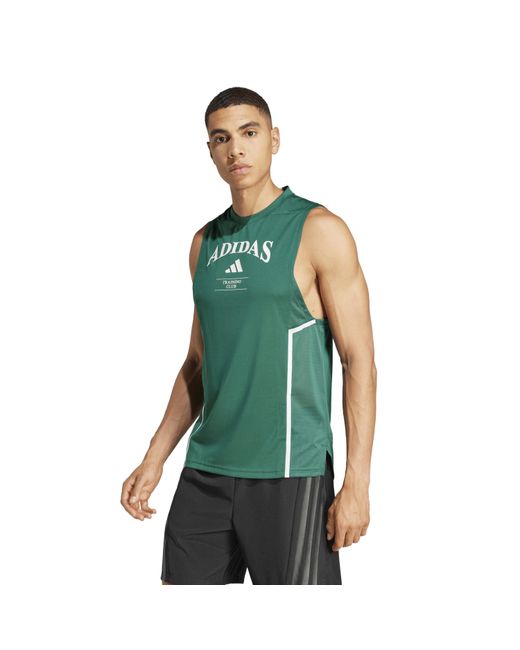 Adidas Green D4T Heri Performance Gym Vest for men