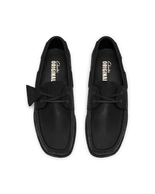 Clarks Black Boat Shoes for men