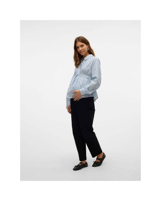 Mama.licious Blue Mama Long-Sleeve Patterned Shirt