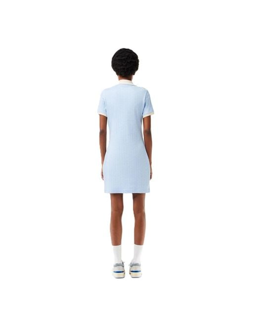 Lacoste Blue Ef1676 Collared Neck Mini T-Shirt Dress