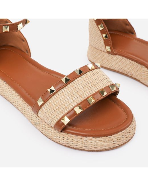 Where's That From Metallic Pu Aviva Wide-Fit Studded Gl