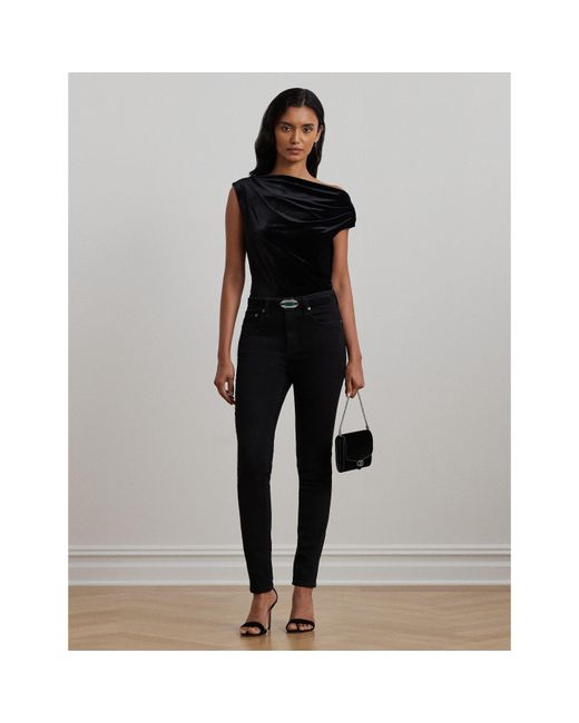 Ralph Lauren Black Kinthea Velvet Top